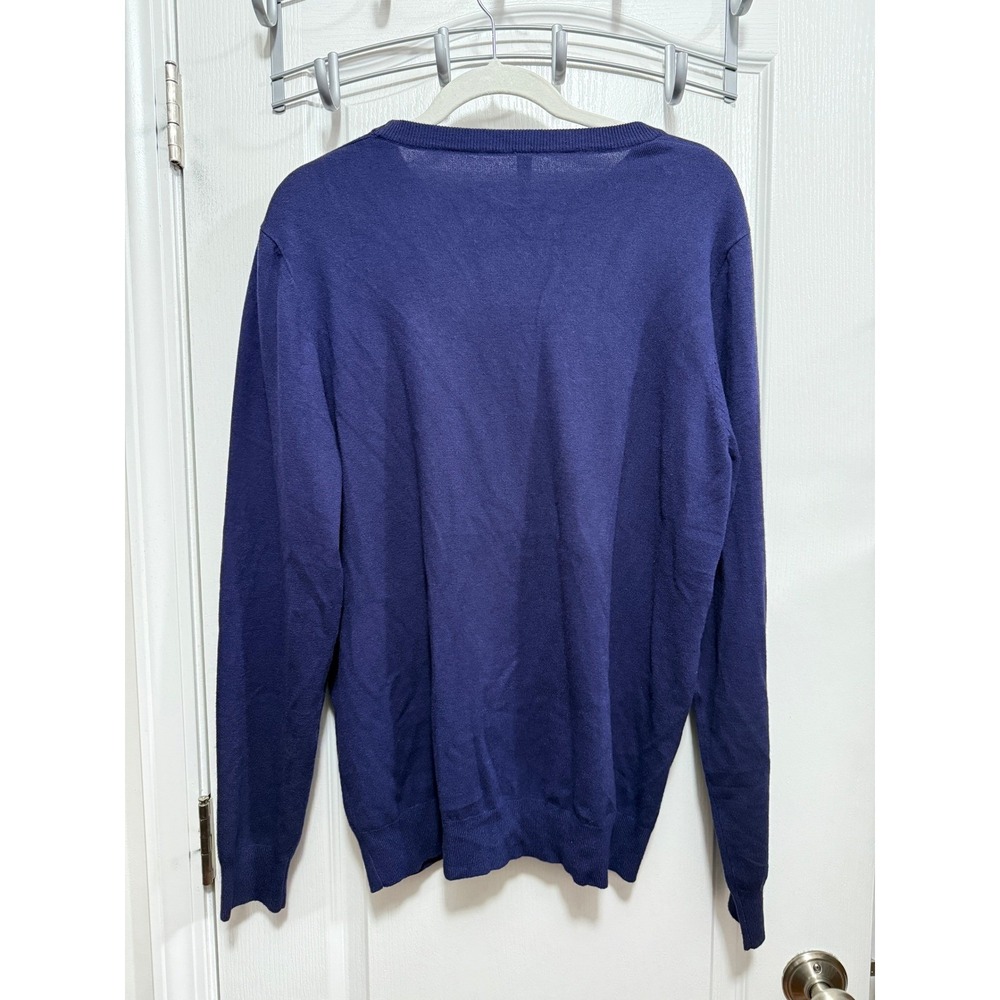 MLANM Womens Navy Blue Crew Neck Long‎ Sleeve Sweater Knit Top XL soft classic - Picture 2 of 15